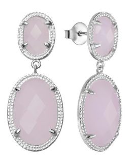 pendientes piedra rosa silver diez