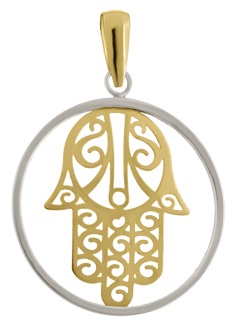Colgante bicolor mano fatima-13325